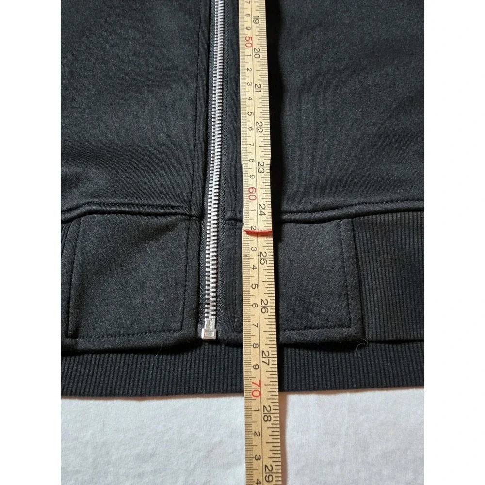 True Religion Mens Small Full‎ Zip Sweatshirt/Jacket Black/Red Logo Patch